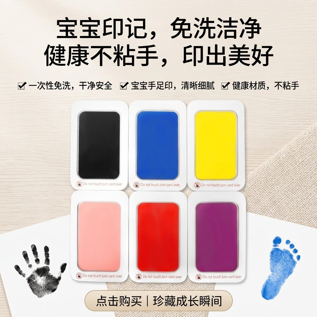 新生婴儿手足印泥相框纪念