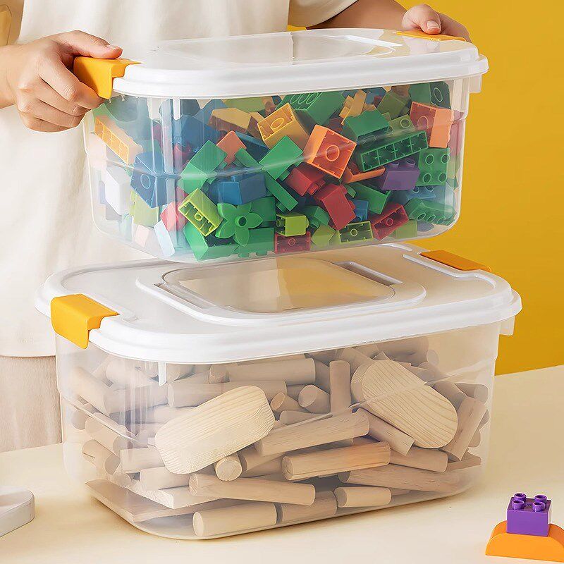 速发客厅玩具收纳盒婴木儿积宝宝翻盖带盖防尘家用透明储物箱整理