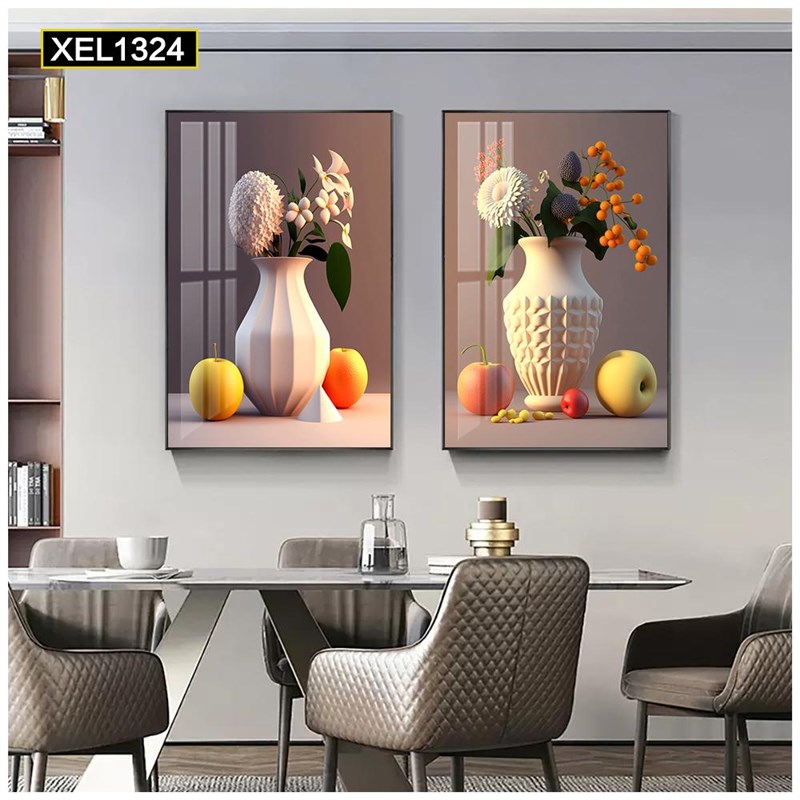 速发水果花瓶餐厅晶瓷镜面瓷砖免打孔装饰画平面抽象防水图片