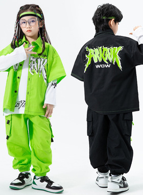 速发少儿街舞潮服o孩h套oh男p炸街i装孩架子鼓表演服嘻哈演出服