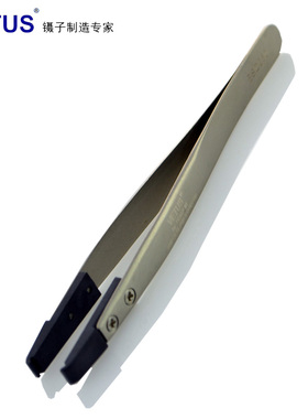 速发镊子镊换头ESD夹持工具碳纤维头扁嘴防静电可子EDS-250