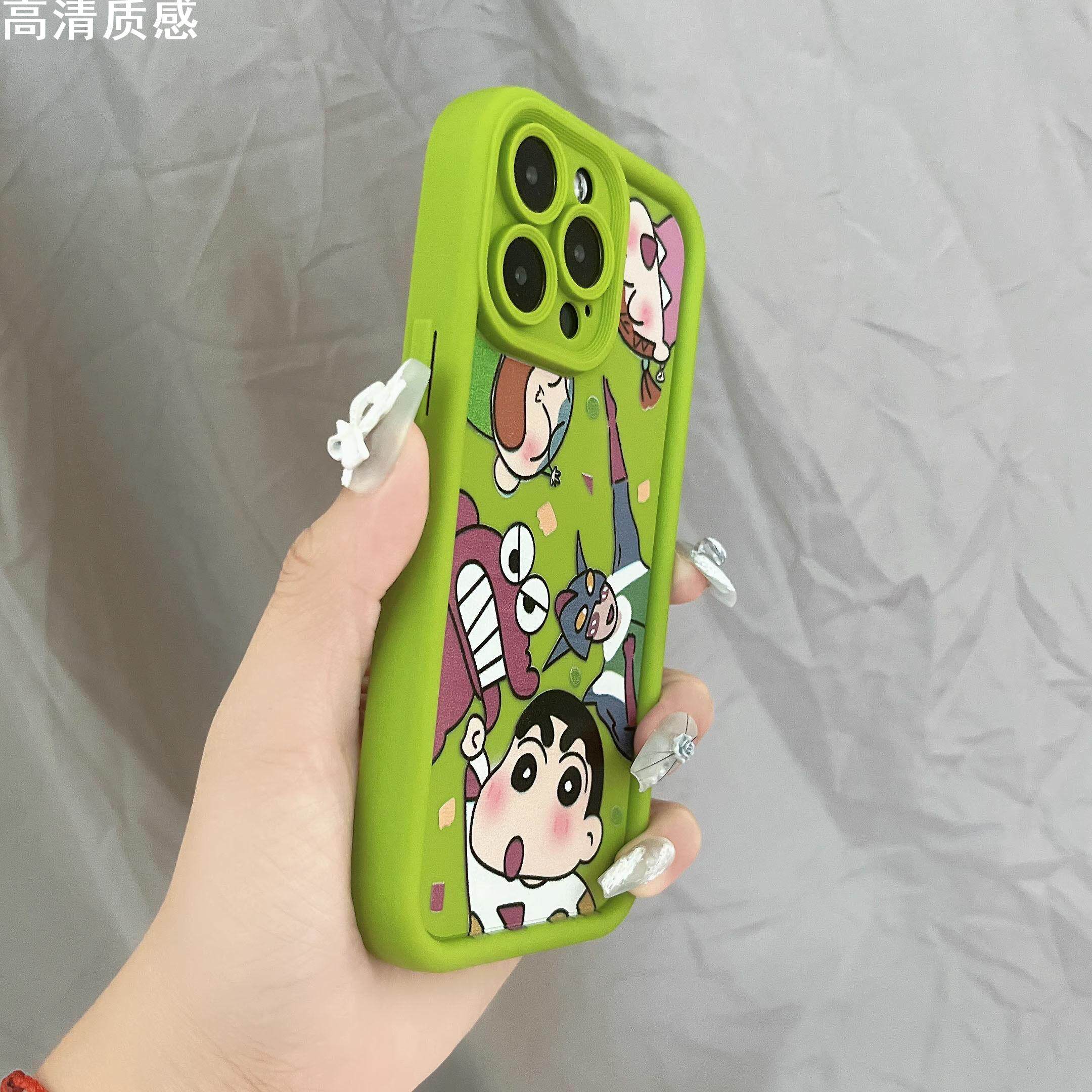 适用苹果15promax手机壳iPhone14糖果ip13阶梯mini全包12硅胶11男女xs蜡笔7小新8plus新款6s防摔se二代保护套