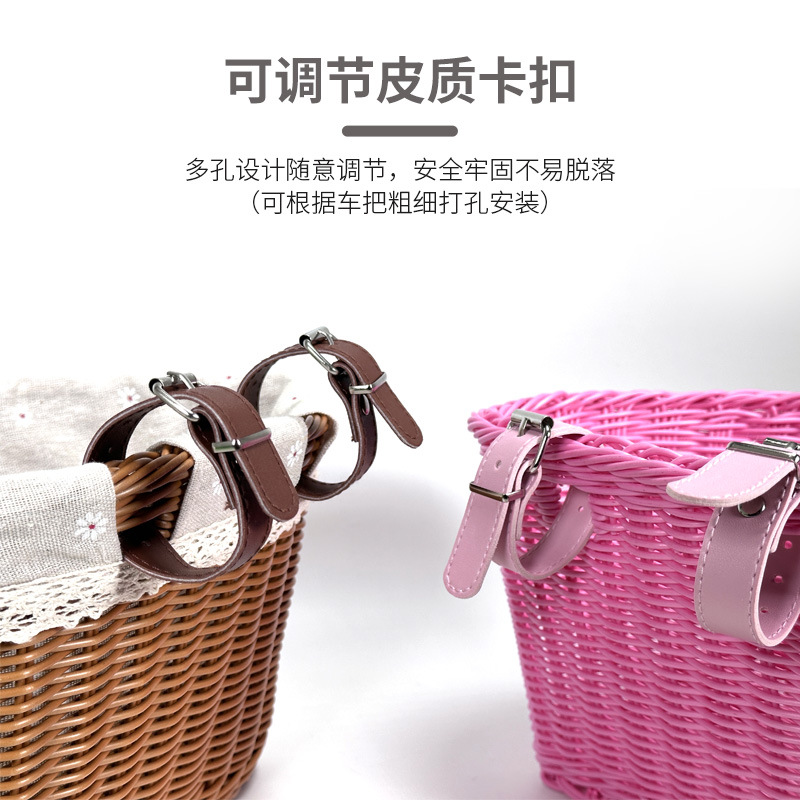 儿童自行车编织车篮中号手工复古