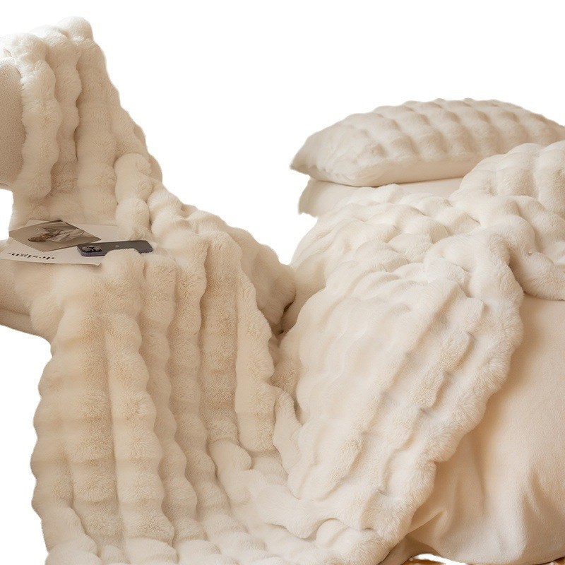 高级感兔毛毯子A类秋冬保暖盖毯婴儿绒毯K空调毯沙发毯防皮草抱枕