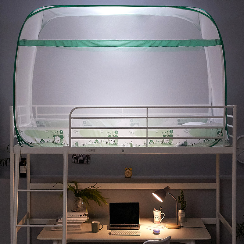 蚊帐学生宿舍上铺下铺通用免安装蒙古包0.9/1m单人床1.Z2米三开门