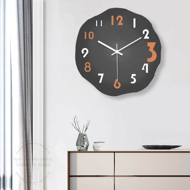 2023新款钟表挂钟客厅t现代简约创意网红时尚家用时钟挂墙抽象静