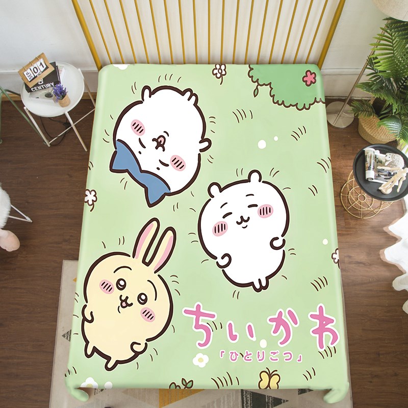 吉伊卡哇chiikawa床单单件乌萨奇可爱卡通床笠款1.5U床罩1.2米床