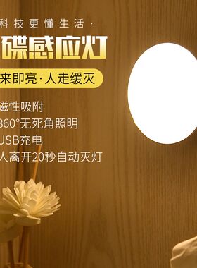 衣柜感应灯开门j人来即亮身体人气床下家用居小夜灯地灯过道可移