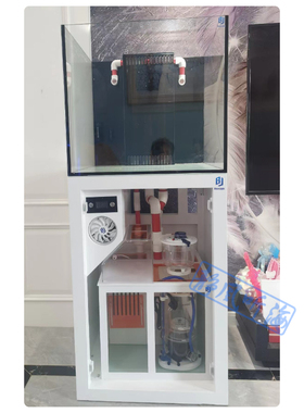 蓝闪电BlueLight专业海水珊瑚D缸超白玻璃橡木底柜配电箱底滤设计