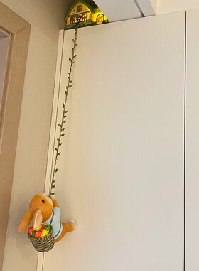 可爱爬藤小兔f子挂件家居装饰品动物壁挂户外庭院阳台造景装饰盆