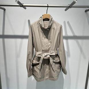 风衣长袖 艾诺丝国内代购 附腰带中长款 新款 女外套BR101136 2026春季