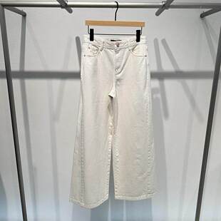 艾诺丝国内代购2026年春季新款高腰修身直筒牛仔裤阔腿裤BR321129