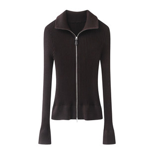 修身 新款 显瘦羊毛拉链针织衫 开衫 0531 艾诺丝国内代购 女装 2026春季