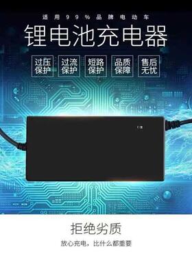 全新锂电池电动车充电器24v2A36v2A48v2A智能滑板车代驾车通用款