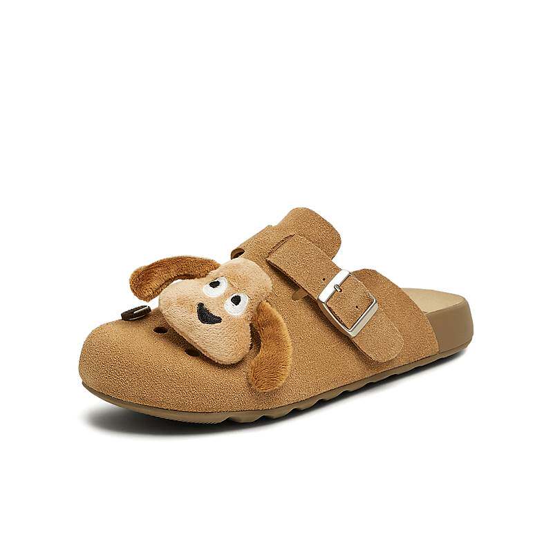 天美意25复古厚底趴趴勃肯鞋洞洞鞋女包头半拖鞋外穿凉鞋KK034BH5