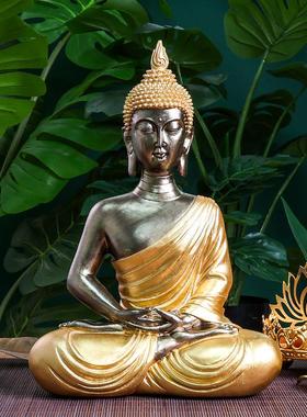 泰式风格摆件释迦摩尼佛客厅玄关供奉装饰东南亚风情饭厅会所软装