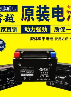 古越机车跑车电瓶YTZ10S/12S/14S免维护胶体电池大排量11.2ah等