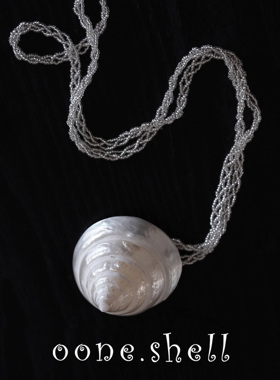 一颗贝壳 原创小众设计天然海螺串珠项链毛衣链手工编织高级气质