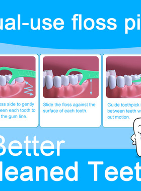 Toothpick顺滑剔牙线棒Mint双头Smooth dental floss牙签线薄荷味