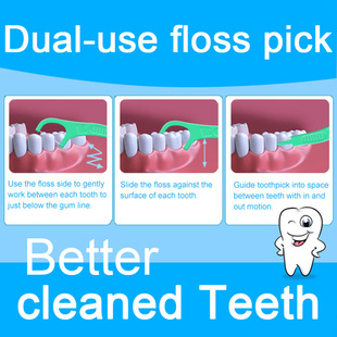 Toothpick顺滑剔牙线棒Mint双头Smooth dental floss牙签线薄荷味