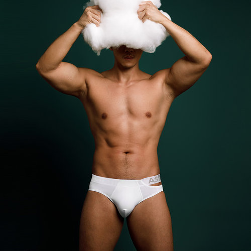 Asianbum男三角内裤冰丝拼接低腰