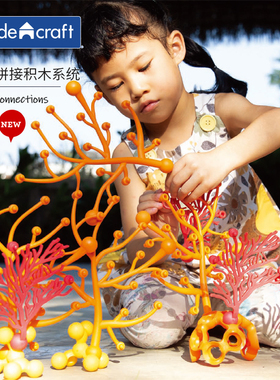 guidecraft自然教育珊瑚海洋动物世界拼搭组合幼儿园中班大班建构