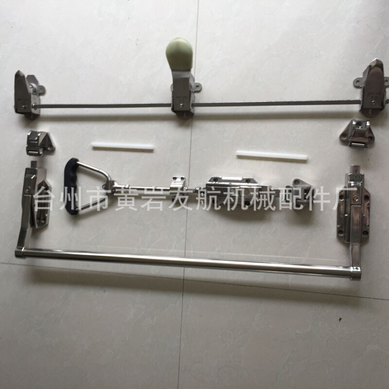 不锈钢拉杆把手冷库上拉锁扳手锁冷藏箱柜门锁拉手套件防冻防潮