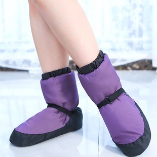 速发秋冬舞保蹈暖靴芭蕾练功鞋厚底夹棉保暖热身脚套男