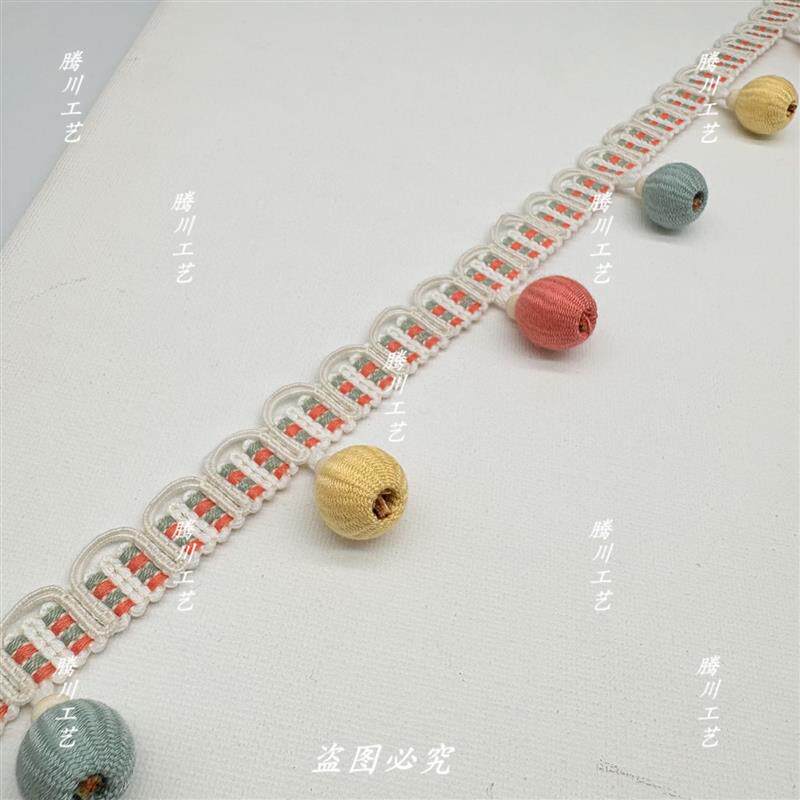 速发加厚牛津立边欧式木珠吊坠窗帘花边装饰配件