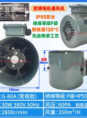 新款变频电机冷却通风机散热风扇G80/G90/G132/G160/355A变频包邮