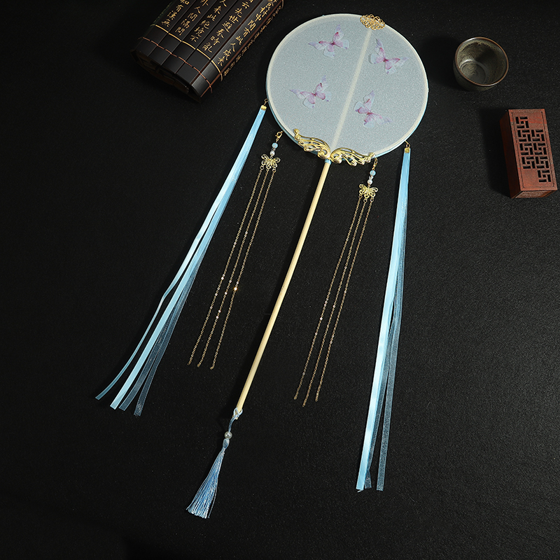 古风扇子团扇破云扇蝴蝶古装表演