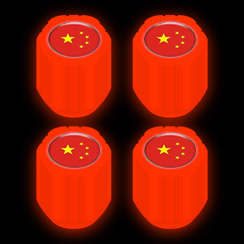 夜光轮胎气嘴帽摩托电动车汽车气门嘴帽真空胎发光气门芯盖套中国