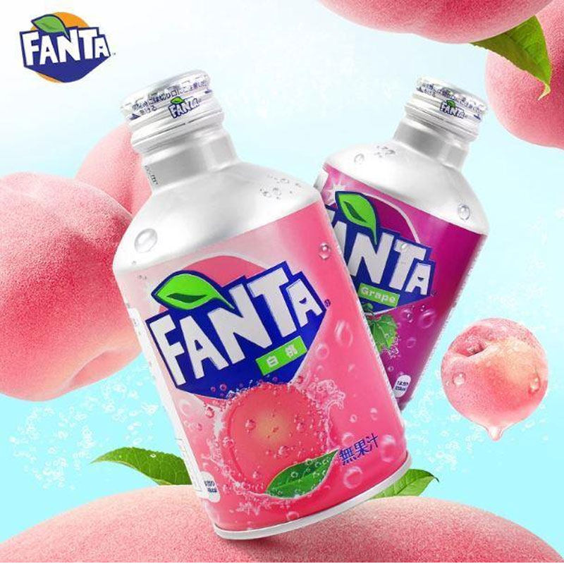 日本进口子弹头可口可乐白桃葡萄味高颜值网红收藏版饮料24瓶整箱