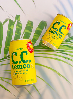 日本进口三得利suntory柠檬cc苏打汽水罐装350毫升碳酸饮料整箱