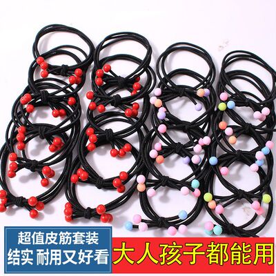 韩版小清新红豆发圈简约百搭头绳