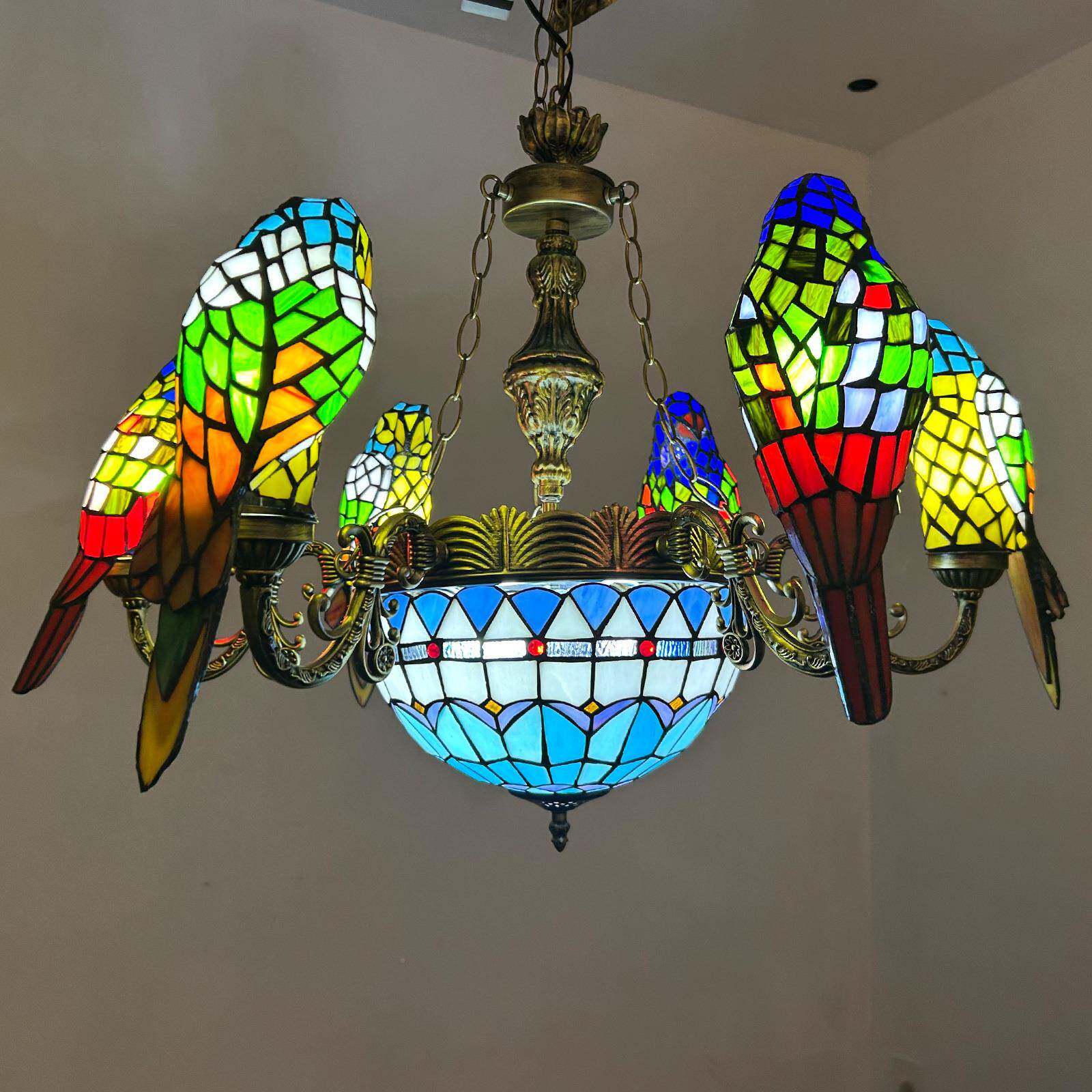 璟蒂凡供货尼客欧汇式现代酒店厅休闲会所鹦鹉吊灯蒂芙尼LHJ-DD08