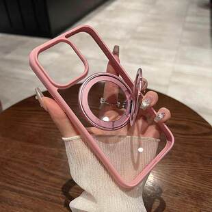 适配苹果15promax手机壳新款2026女款高级感磁吸支架iPhone15pro镜头全包防摔透明16pro保护壳带镜头膜14硬杨