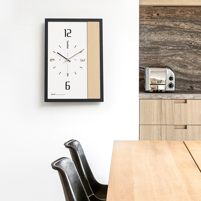 WOZOOM屋准免打孔现代简约挂钟网红客厅时钟表轻奢玄关创意装饰画