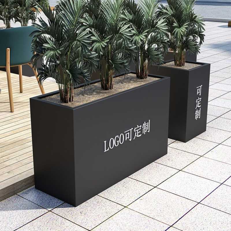 户外铁艺不锈钢花箱室外摆种植箱隔断围栏广场庭院花坛商业街花槽