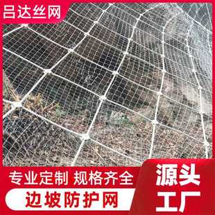 边坡防护网勾花网主动被动护坡网金属柔性钢丝绳编织铁丝网围栏网