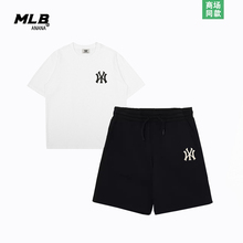 MLB ANANA儿童官方夏季短袖短裤套装男女童纯棉t恤大童童装两件套