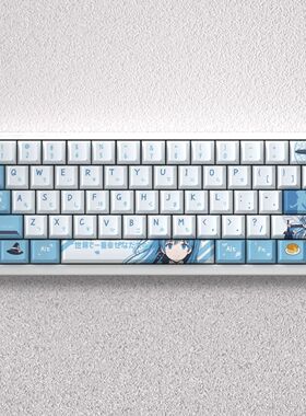 文绍珂朵莉键帽二次元主题正刻侧刻透光PBT适配60 65 68 75 87