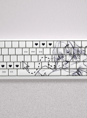 文绍Rasaki原创键帽原厂侧刻透光PBT适配atk68 wooting60  X87等