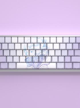 文绍芙莉莲键帽原厂高度侧刻透光PBT适配二次元主题磁轴130键位