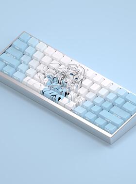 文绍蔚蓝档案崇宫澪键帽侧刻透光二次元主题原厂高度适配130键PBT