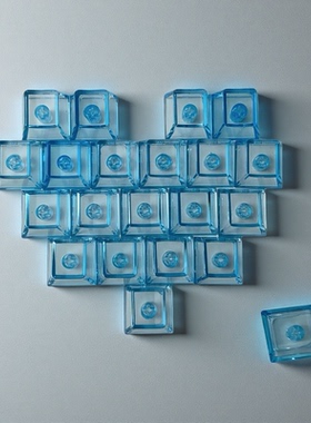 爱心透明键帽DIY高颜值PC键帽原厂高度绿色蓝色深蓝橙色白色键帽