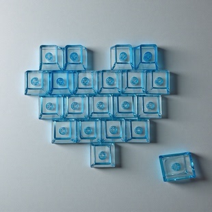 爱心透明键帽DIY高颜值PC键帽原厂高度绿色蓝色深蓝橙色白色键帽