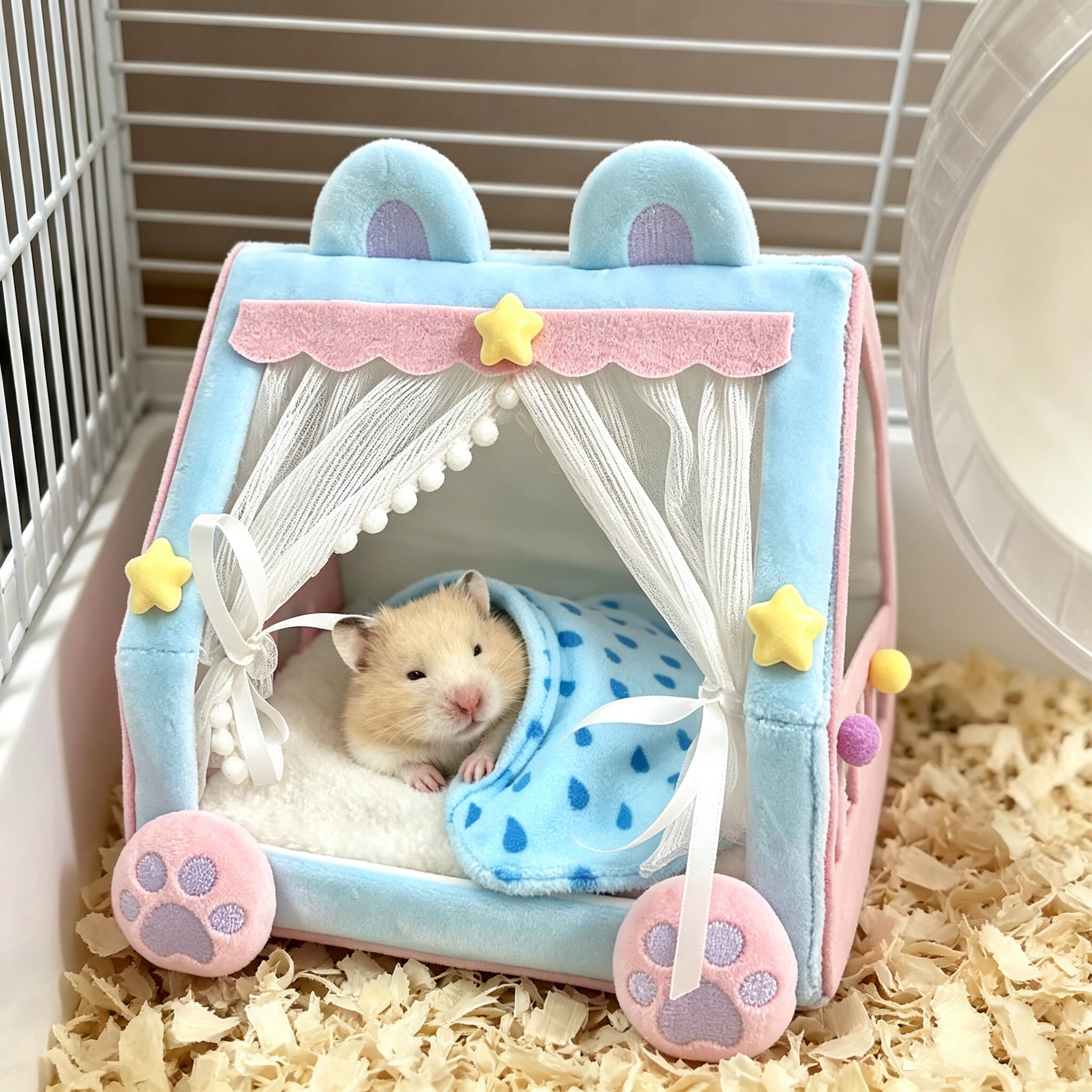 仓鼠睡窝睡觉小屋金丝熊花枝鼠小窝可爱帐篷床小鼠生活用品高颜值