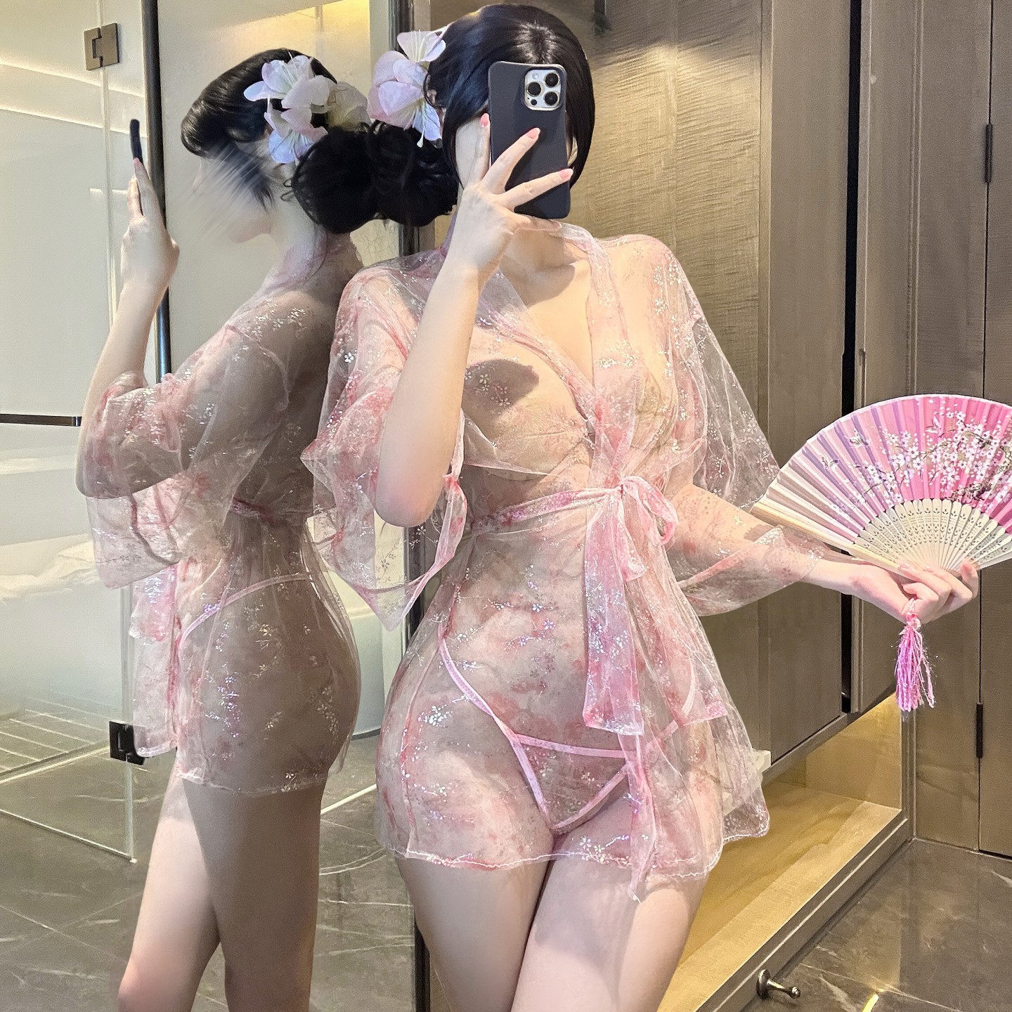 樱花性感日式和服纯欲睡衣