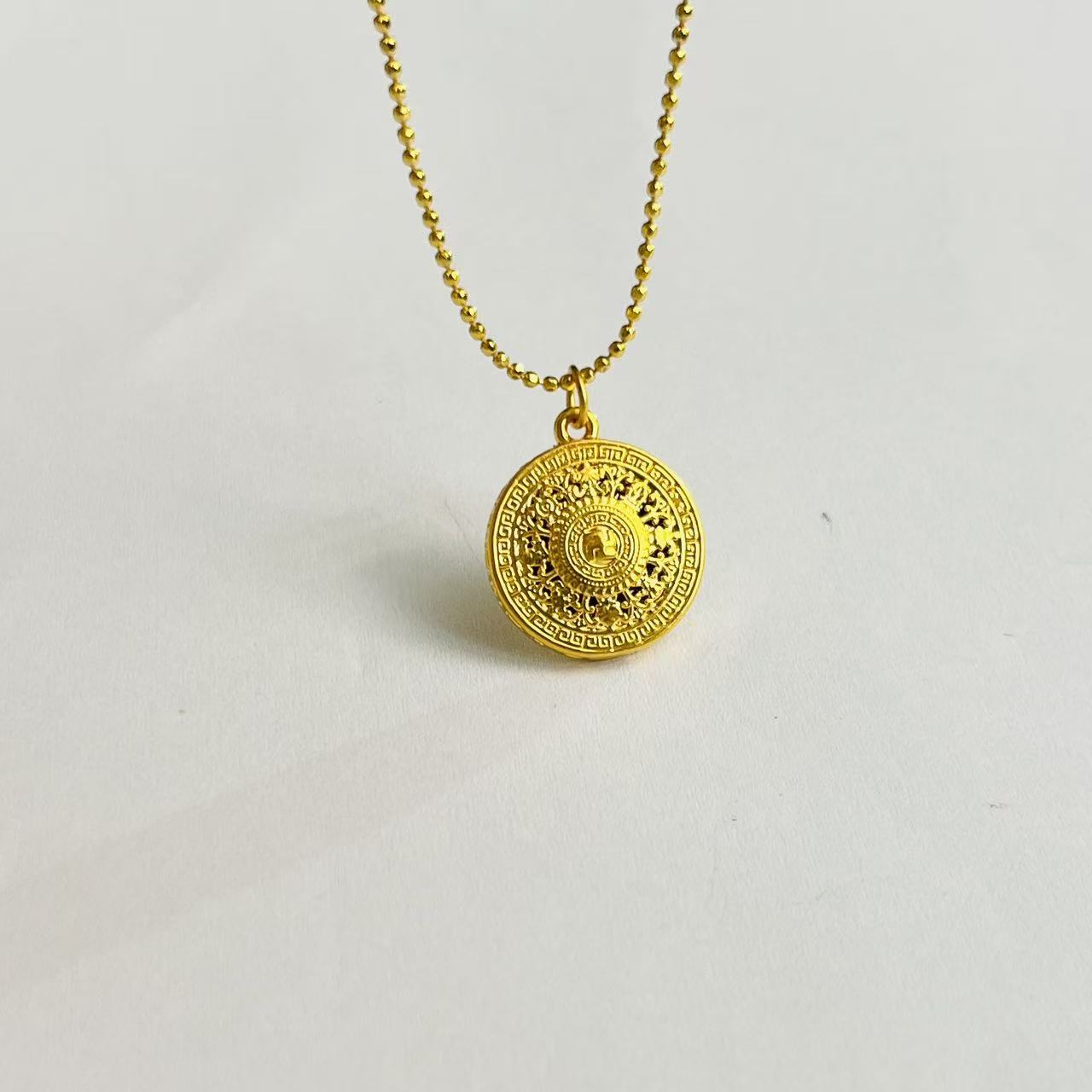 【璇姐专享】足金八宝罗盘圆牌吊坠